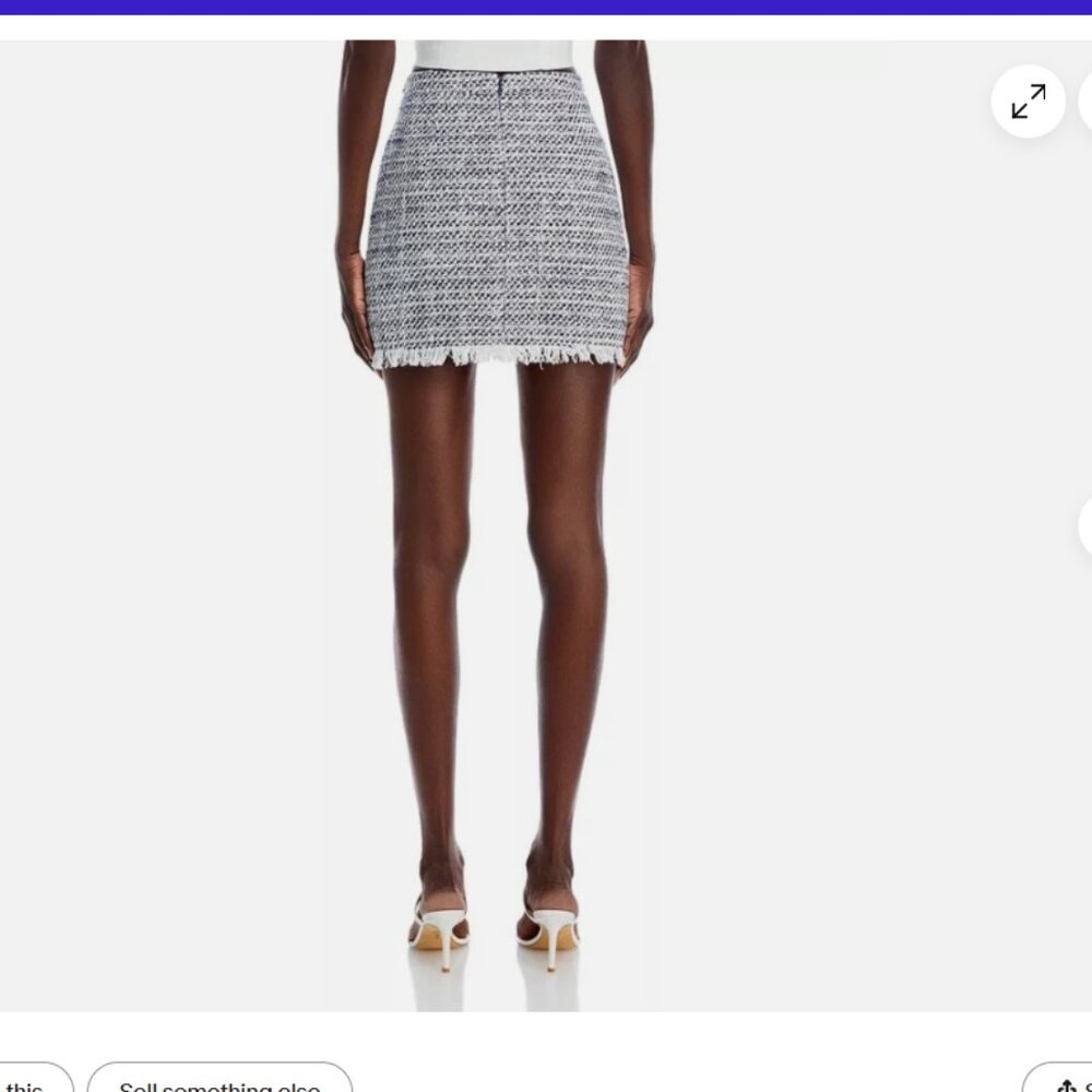 Generation Love Tweed Skirt in Black and White - Picture 4 of 9